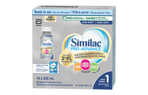 Similac Pro-Advance Étape 1, 16 x 235 mL, prêt à servir